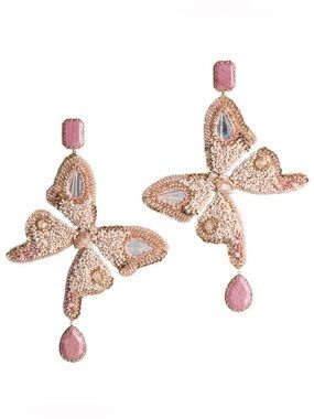 Deepa Gurnani Ilona Butterfly Earrings NWOT $375 Retail